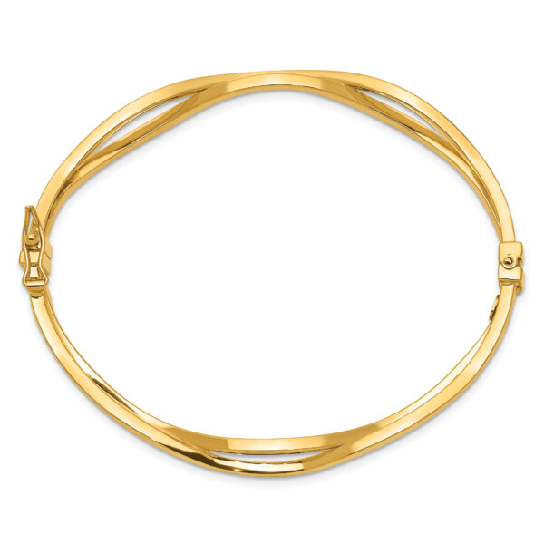 14K Yellow Gold Hinged Bangle - Image 2