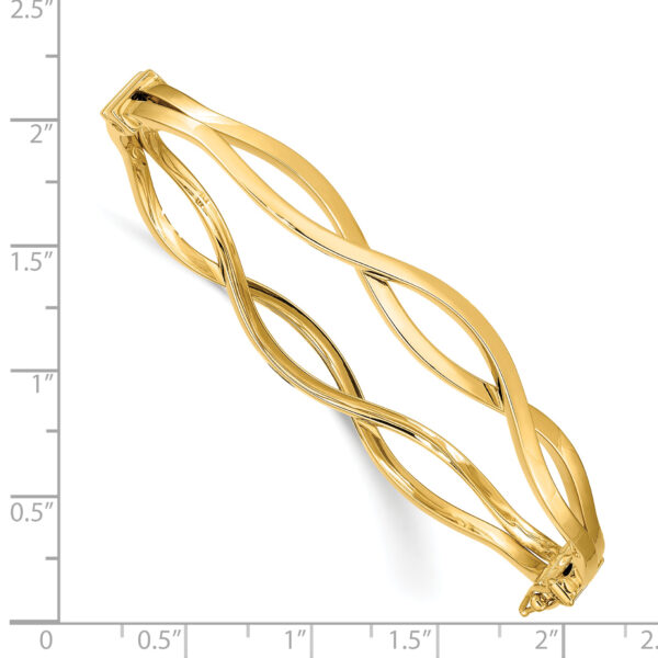 14K Yellow Gold Hinged Bangle - Image 3