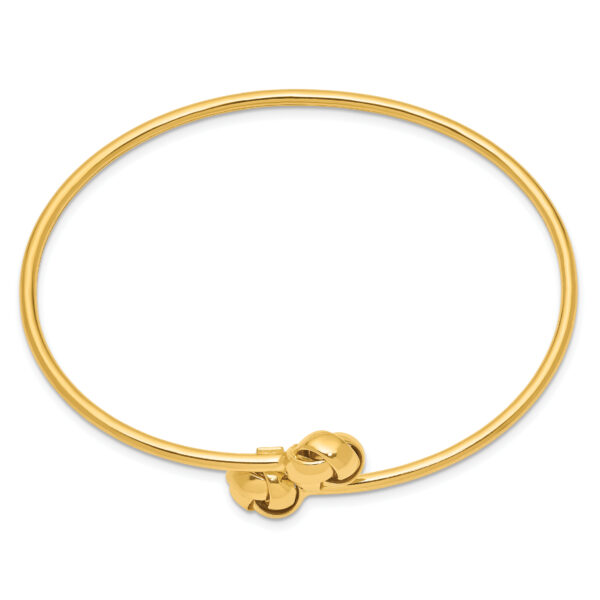 14K Polished Love Knot Flexible Bangle - Image 2
