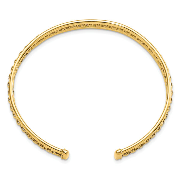 14K Polished & Textured Cuff Bangle - Image 2