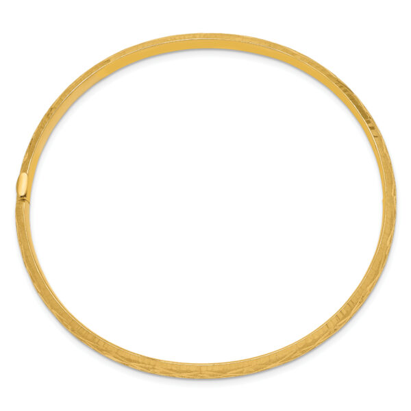 14k 3/16 Diamond-cut Fancy Hinged Bangle Bracelet - Image 2