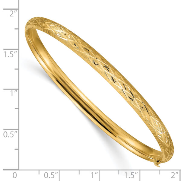14k 3/16 Diamond-cut Fancy Hinged Bangle Bracelet - Image 3