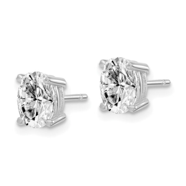 14K White Gold Lab Grown Diamond 6.45x4.55mm Oval VS DEF Earrings - Image 2
