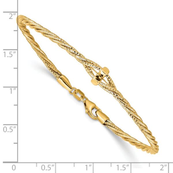 14K Polished Diamond-Cut Twisted Bracelet - Image 3