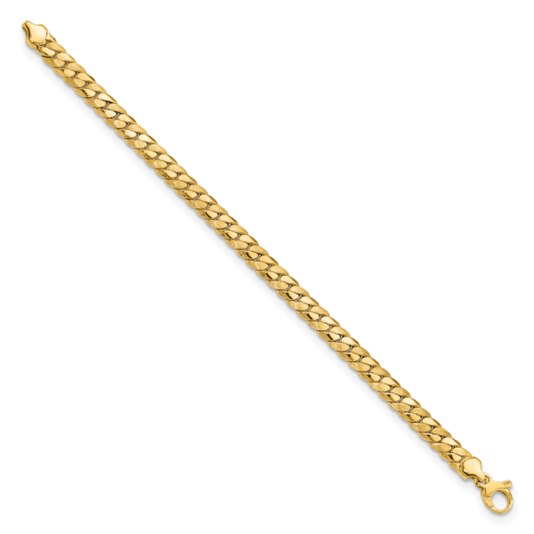14k Satin and Polished 6.5mm Fancy Link Bracelet - Image 2