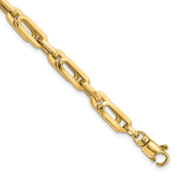 14K Gold Polished Fancy Link Mens Bracelet