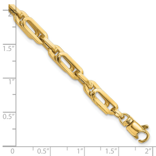 14K Gold Polished Fancy Link Mens Bracelet - Image 3