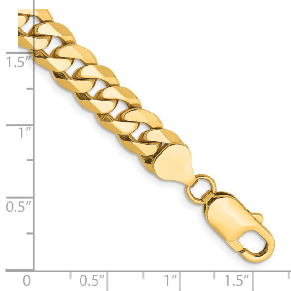 14k 8mm Flat Beveled Curb Chain - Image 2