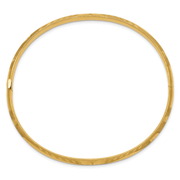 14k 3/16 Oversize Florentine Engraved Hinged Bangle Bracelet - Image 2