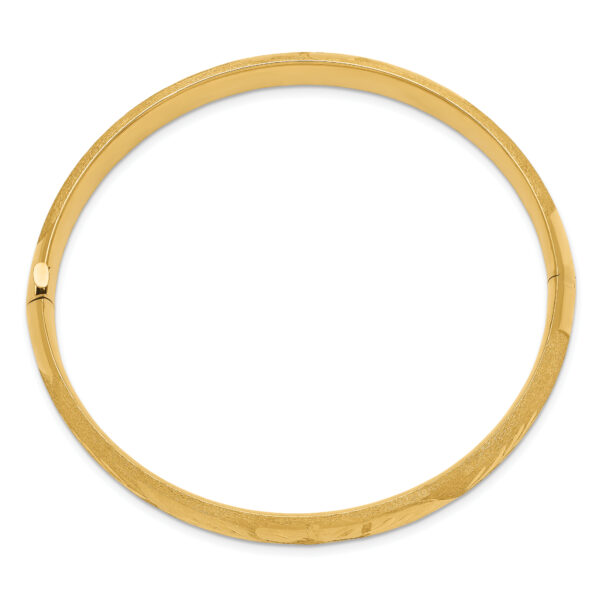 14k 5/16 Florentine Engraved Hinged Bangle Bracelet - Image 2