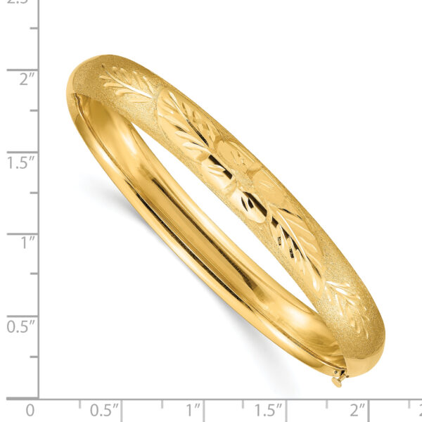 14k 5/16 Florentine Engraved Hinged Bangle Bracelet - Image 3