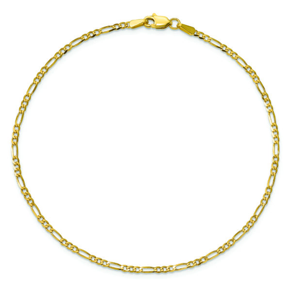 14k 1.8mm Flat Figaro Chain Anklet - Image 2
