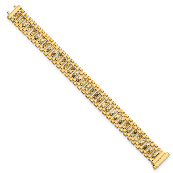 14K Polished & D/C Fancy Link Bracelet - Image 2