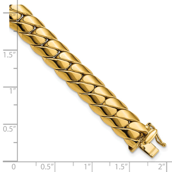 14K Polished Fancy Link Men's Bracelet - Image 3