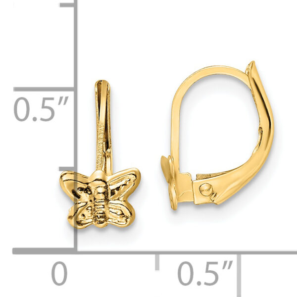 14K Madi K Polished Butterfly Leverback Earrings - Image 2