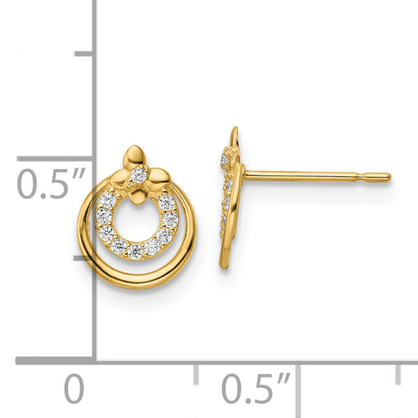 14k Madi K CZ Butterfly Circle Post Earrings - Image 2