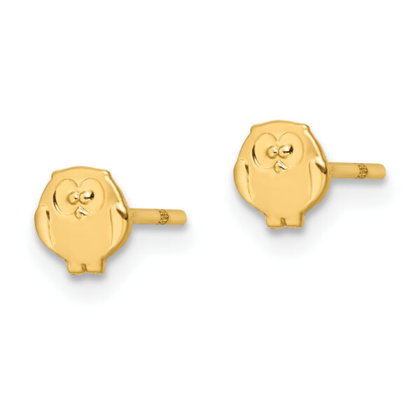 14k Madi K Polished & Satin Owl Post Earrings - Image 2