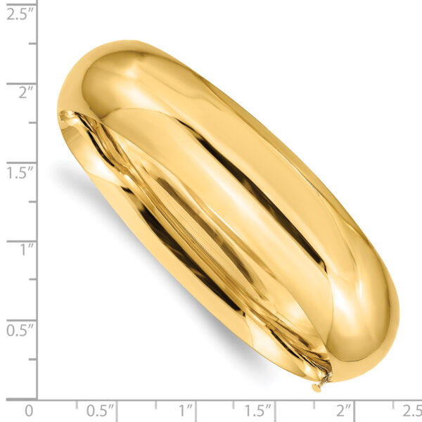 14k 11/16 Oversize High Polished Hinged Bangle Bracelet - Image 3