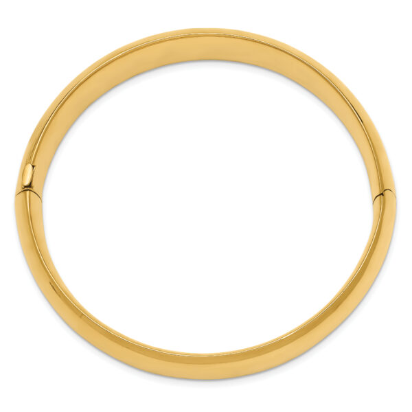 14k 9/16 Oversize High Polished Hinged Bangle Bracelet - Image 2