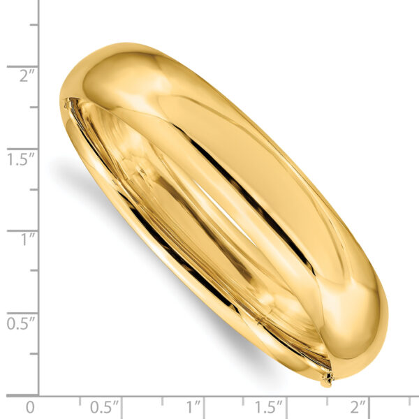 14k 9/16 Oversize High Polished Hinged Bangle Bracelet - Image 3