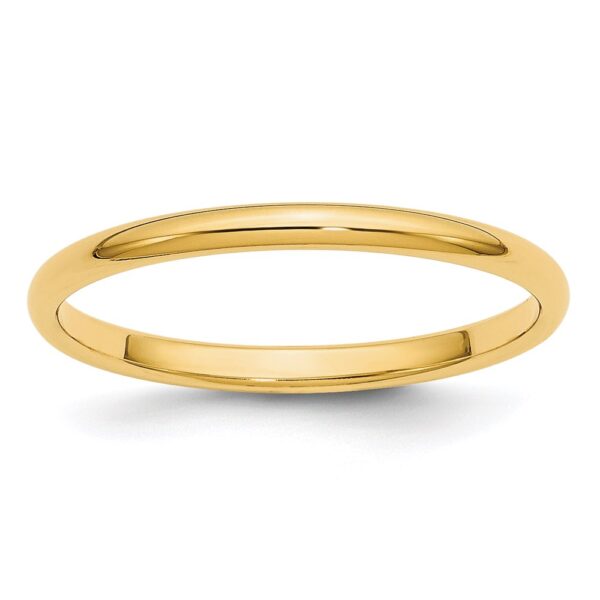 14KY 2mm Half Round Band Size 13