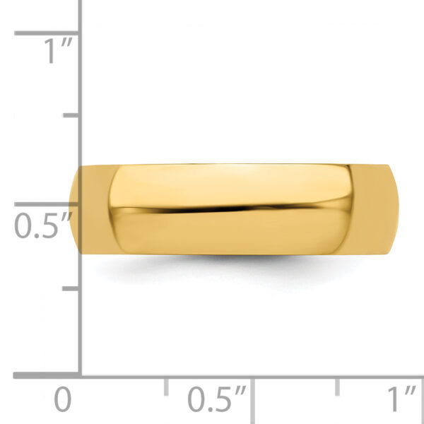 14KY 6mm Half-Round Wedding Band Size 11 - Image 3
