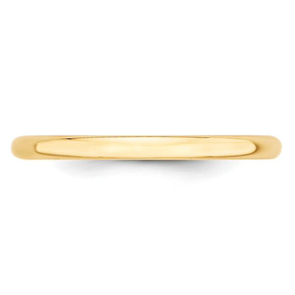 14KY 2mm LTW Half Round Band Size 12 - Image 3