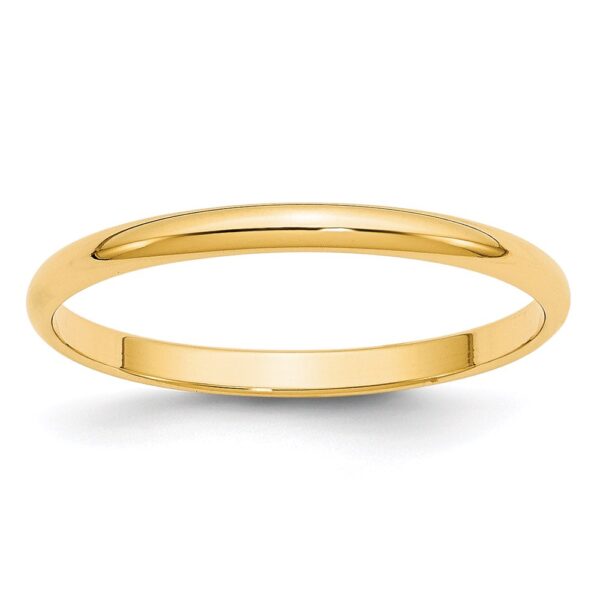 14KY 2mm LTW Half Round Band Size 8.5
