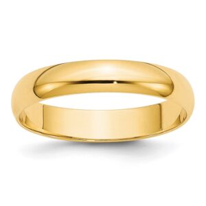 14KY 4mm LTW Half Round Band Size 7