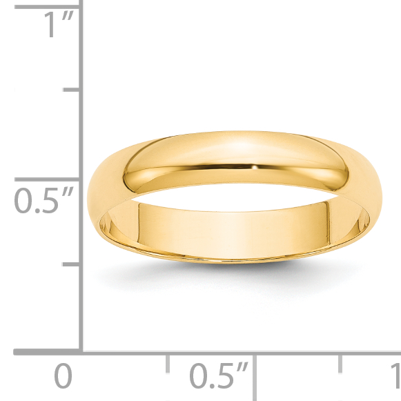 14KY 4mm LTW Half Round Band Size 10 - Image 3