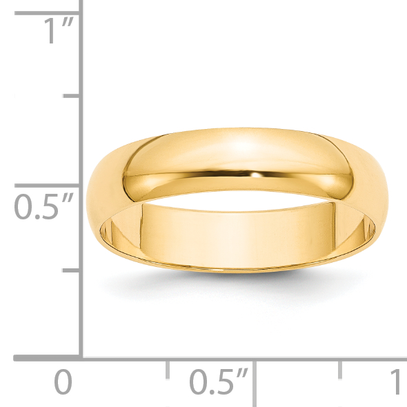 14KY 5mm LTW Half Round Band Size 5 - Image 3