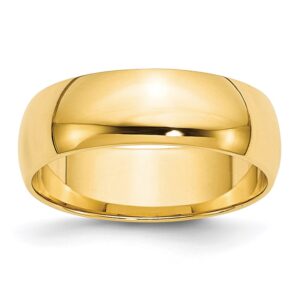 14KY 6mm LTW Half Round Band Size 9.5