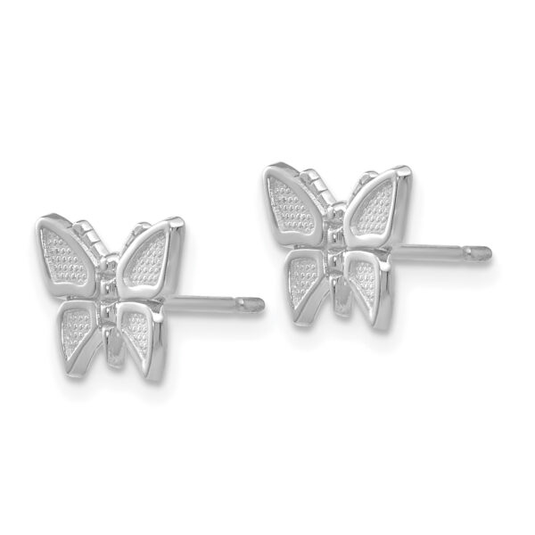 14k White Gold Butterfly Earrings - Image 2