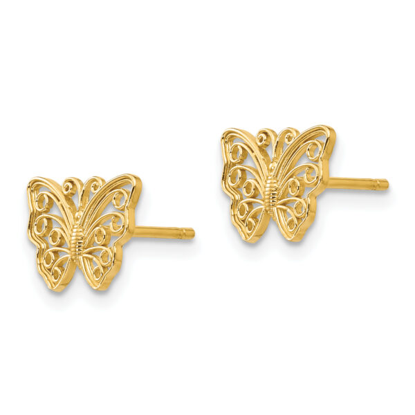 14K Butterfly Post Earrings - Image 2