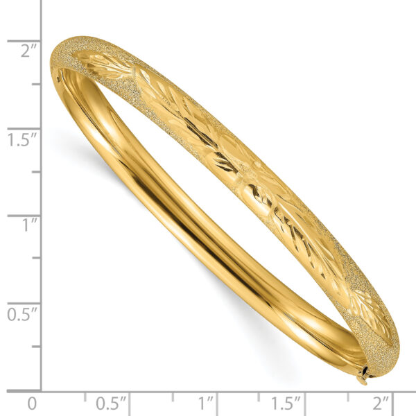 14k 4/16 Oversized Laser Cut Hinged Bangle Bracelet - Image 3