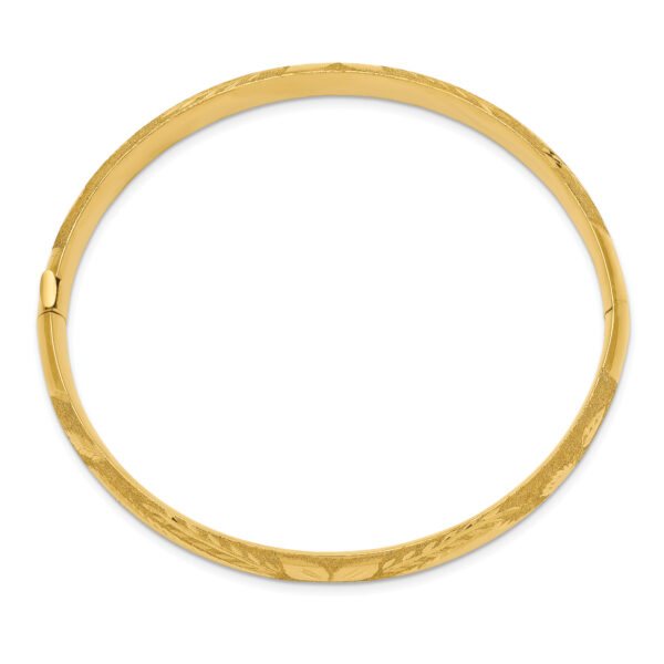 14k 5/16 Oversized Laser Cut Hinged Bangle Bracelet - Image 2