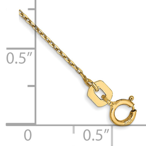 14k .8mm D/C Cable with Spring Ring Clasp Chain Anklet - Image 2
