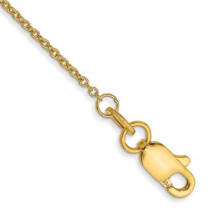 14k 1mm Round Open Link Cable Chain Anklet