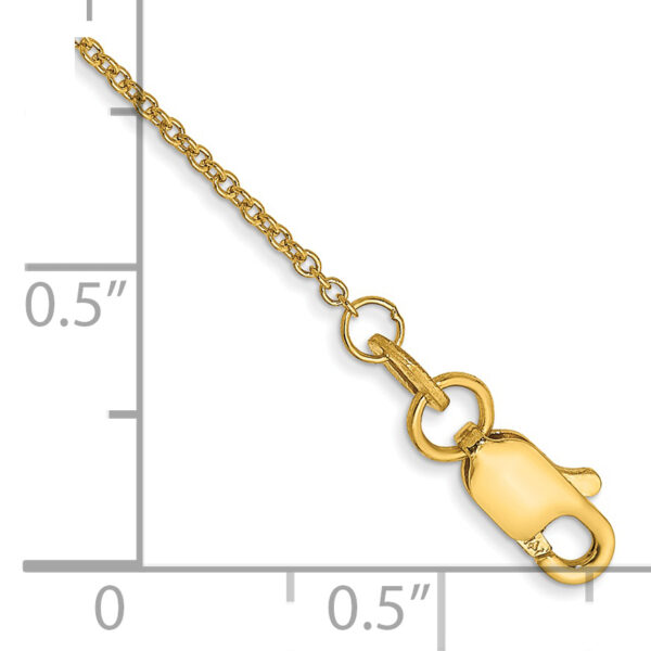 14k 1mm Round Open Link Cable Chain Anklet - Image 2