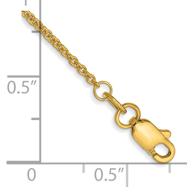 14k 1.4mm Round Open Link Cable Chain Anklet - Image 3