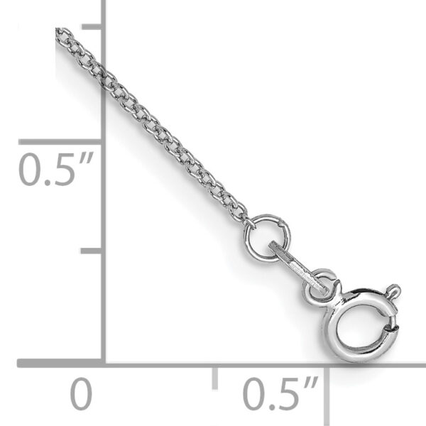 14k WG .9mm Cable with Spring Ring Clasp Chain Anklet - Image 2