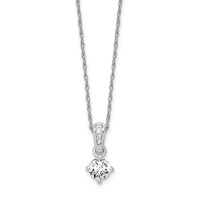 14KW Lab Grown VS/SI FGH Dia Pend w/ Chain 1-Rd .409ct, .005ct, .004ct, .0