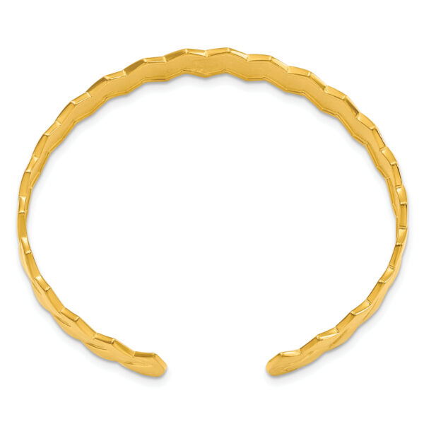 Sterling Silver Gold-plated Polished Cuff Bangle - Image 2