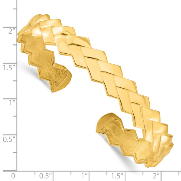 Sterling Silver Gold-plated Polished Cuff Bangle - Image 3
