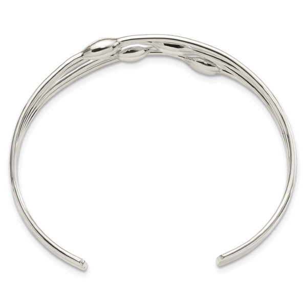 Sterling Silver Polished 4 Band Cuff Bangle - Image 2