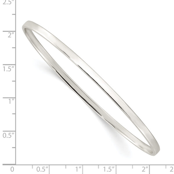 Sterling Silver Polished 3mm Slip-on Bangle - Image 2