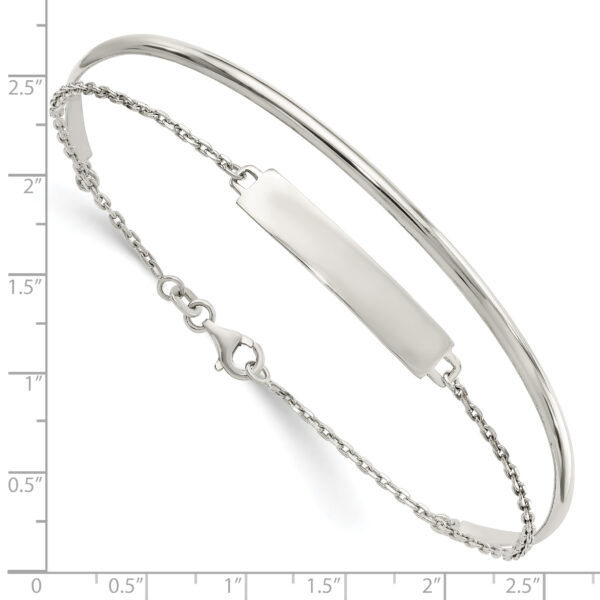 Sterling Silver Polished ID Bangle - Image 2