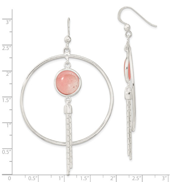Sterling Silver Polished Dyed Agate Fancy Dangle Earrings - Image 3