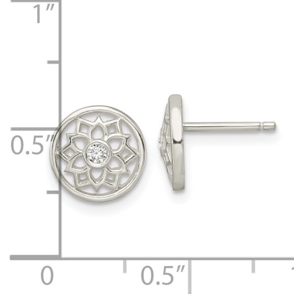 Sterling Silver CZ Crown Chakra Post Earrings - Image 3
