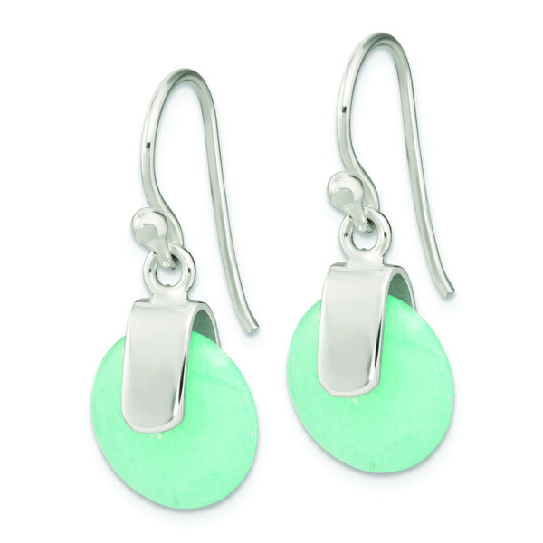 Sterling Silver Imitation Turquoise Circle Earrings - Image 2
